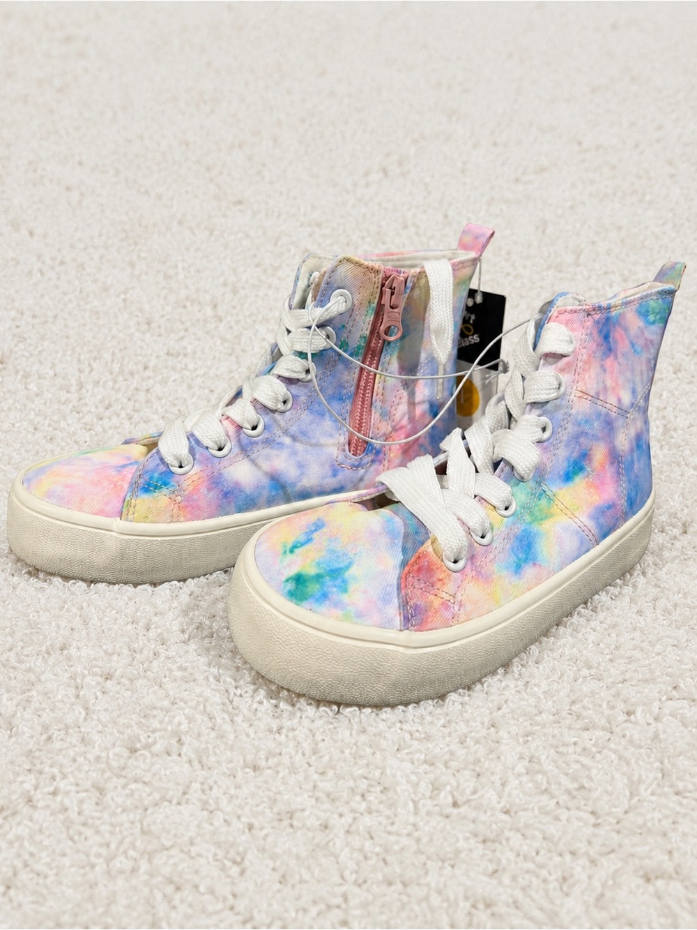 Art Class Girls Size 1 Tie Dye High Top‎ Lace Up Side Zip Sneakers NWT